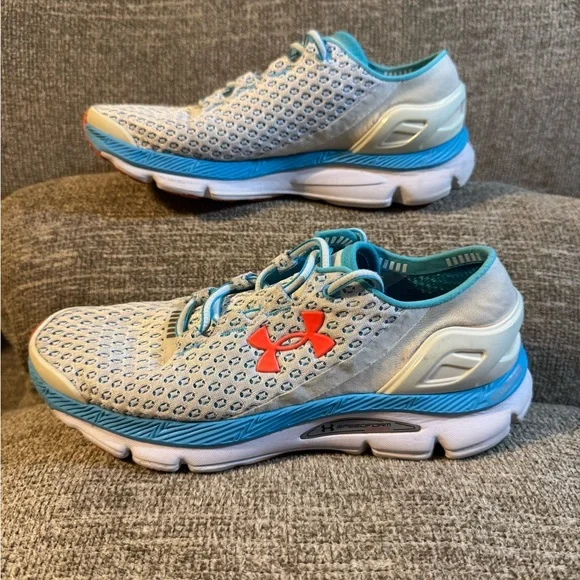 Under Armour Women's Speedfoam Gemini Light Blue / Pink Athletic Shoes Size 8.5 - Picture 2 of 9